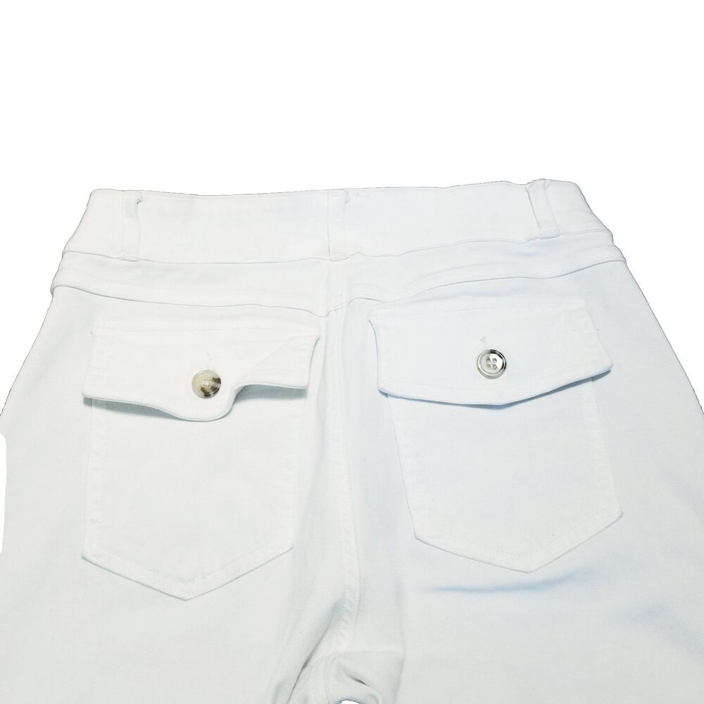 Spanx Pants Women's Size L White Stretch Twill Cropped Wide Leg (28x26.5) 20312R - Picture 4 of 6